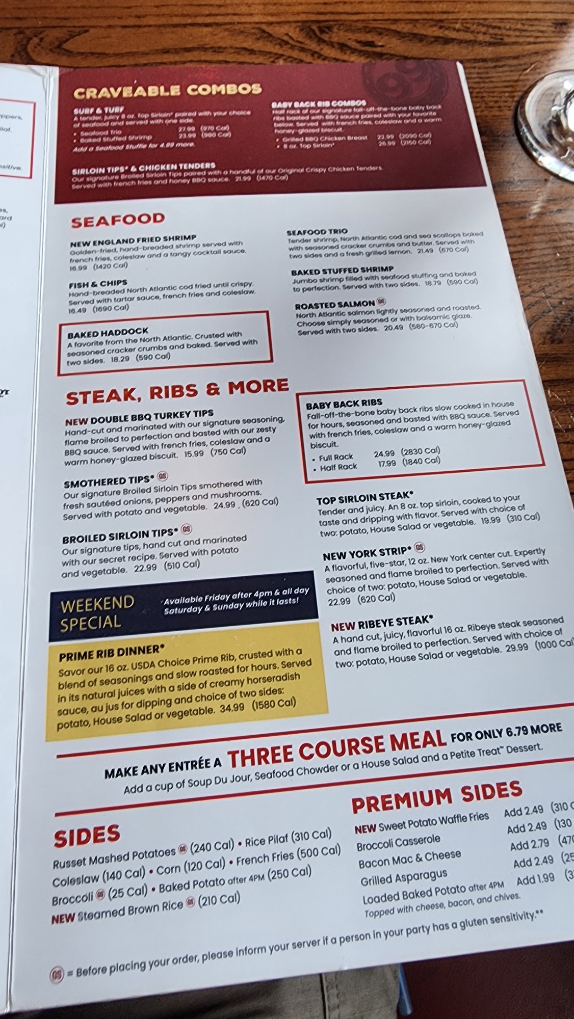 99 Restaurants Menu