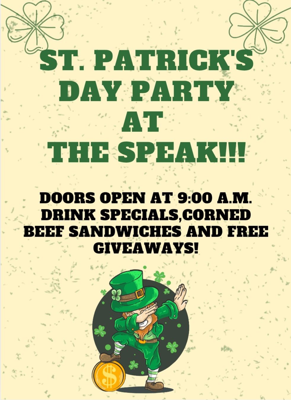 Speak Easy Cafe Inc Menu