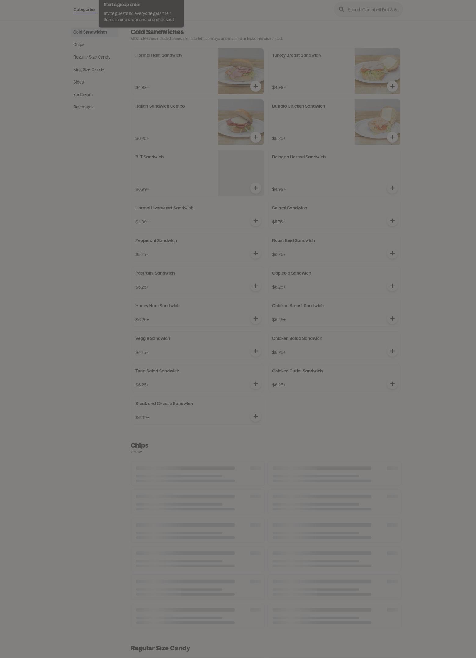 Campbell's Deli Menu