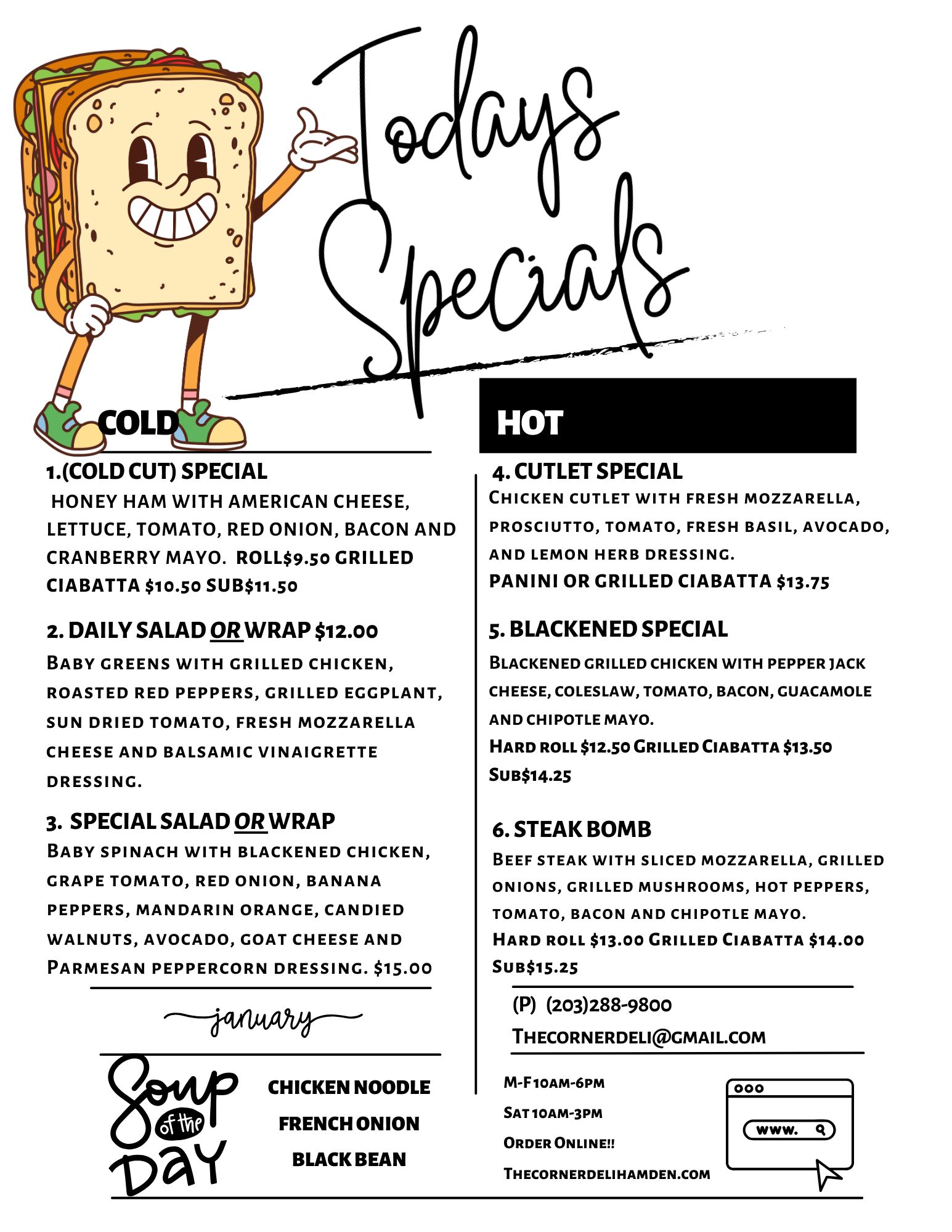 Corner Deli Menu