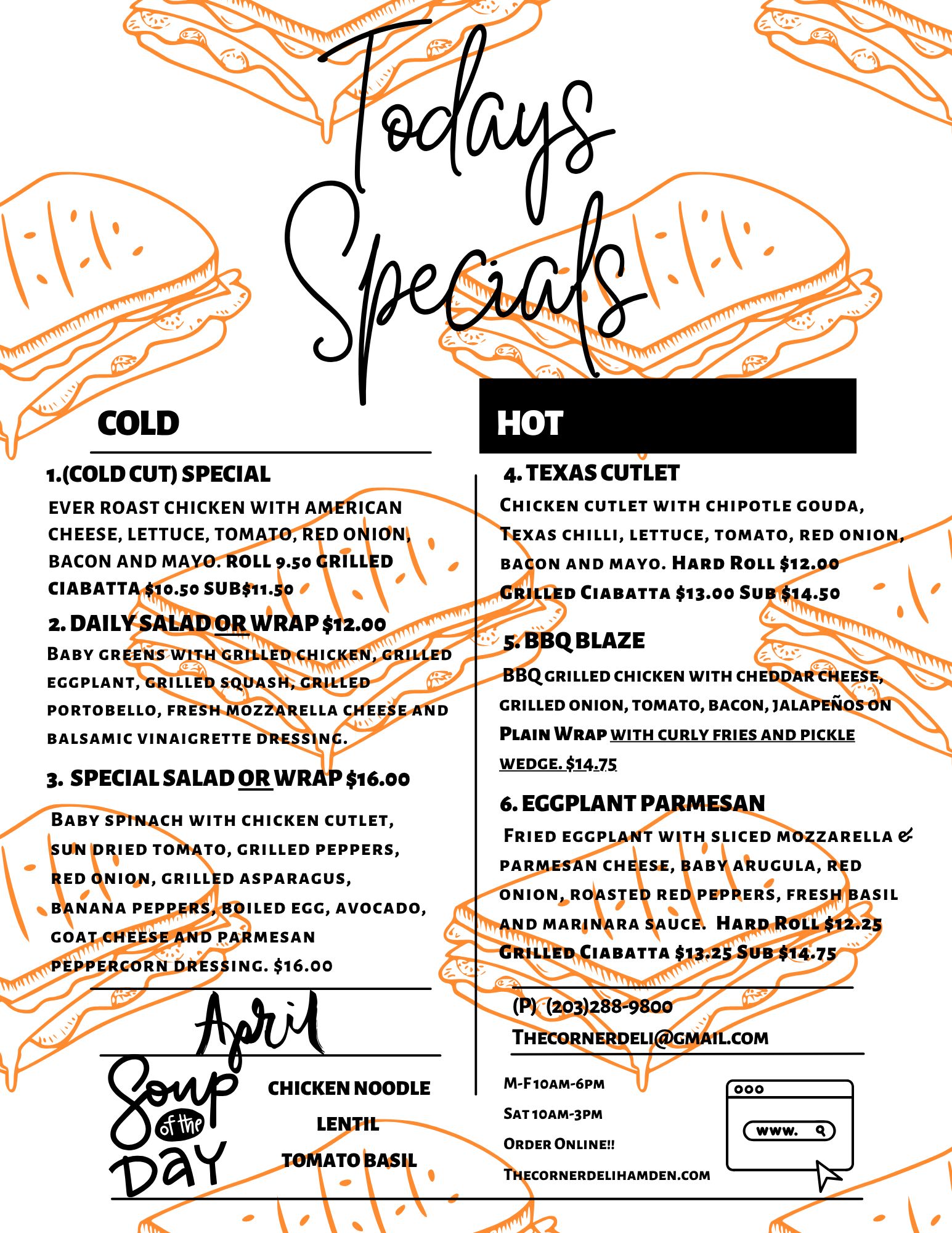 Corner Deli Menu