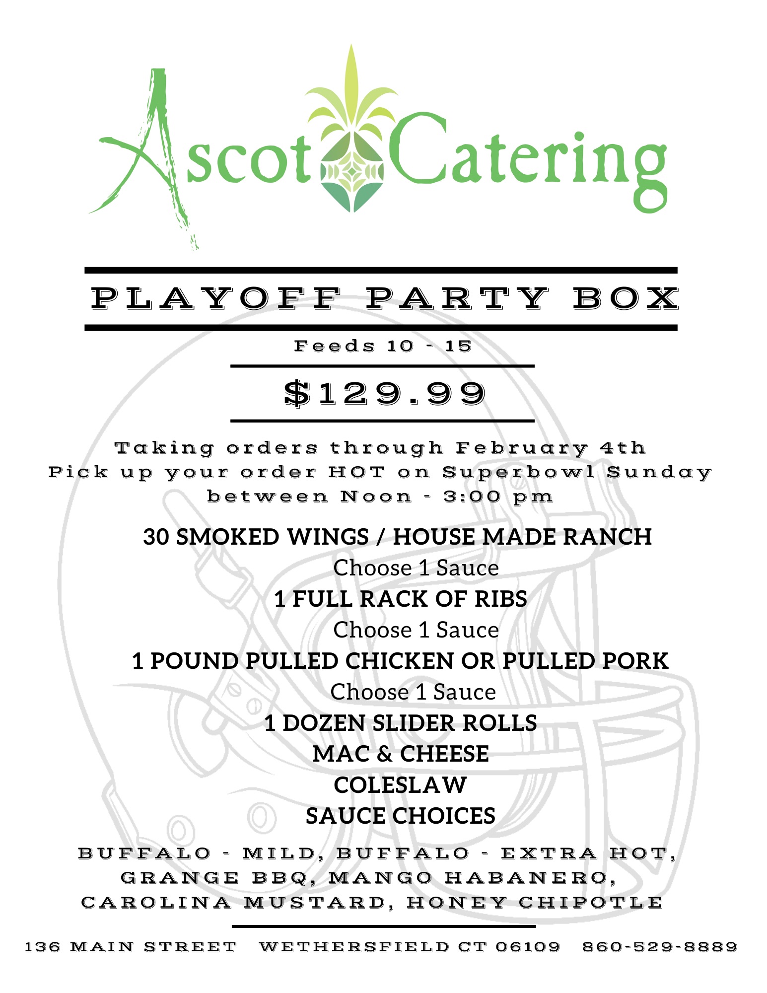 Ascot Catering Menu