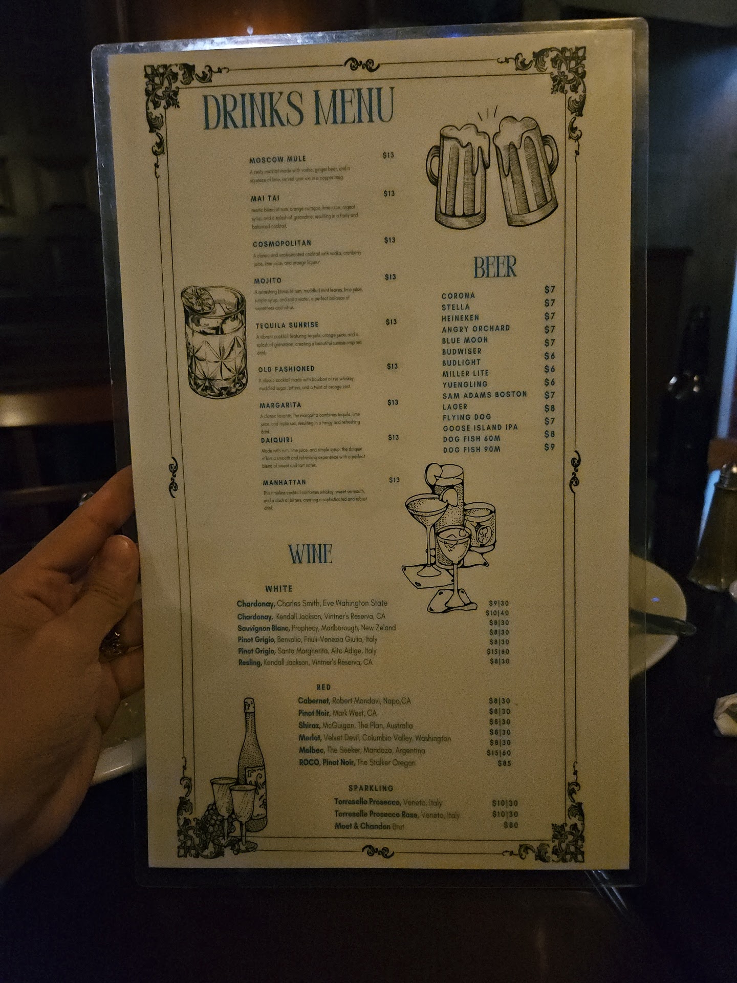 Marshall's Bar & Grille Menu