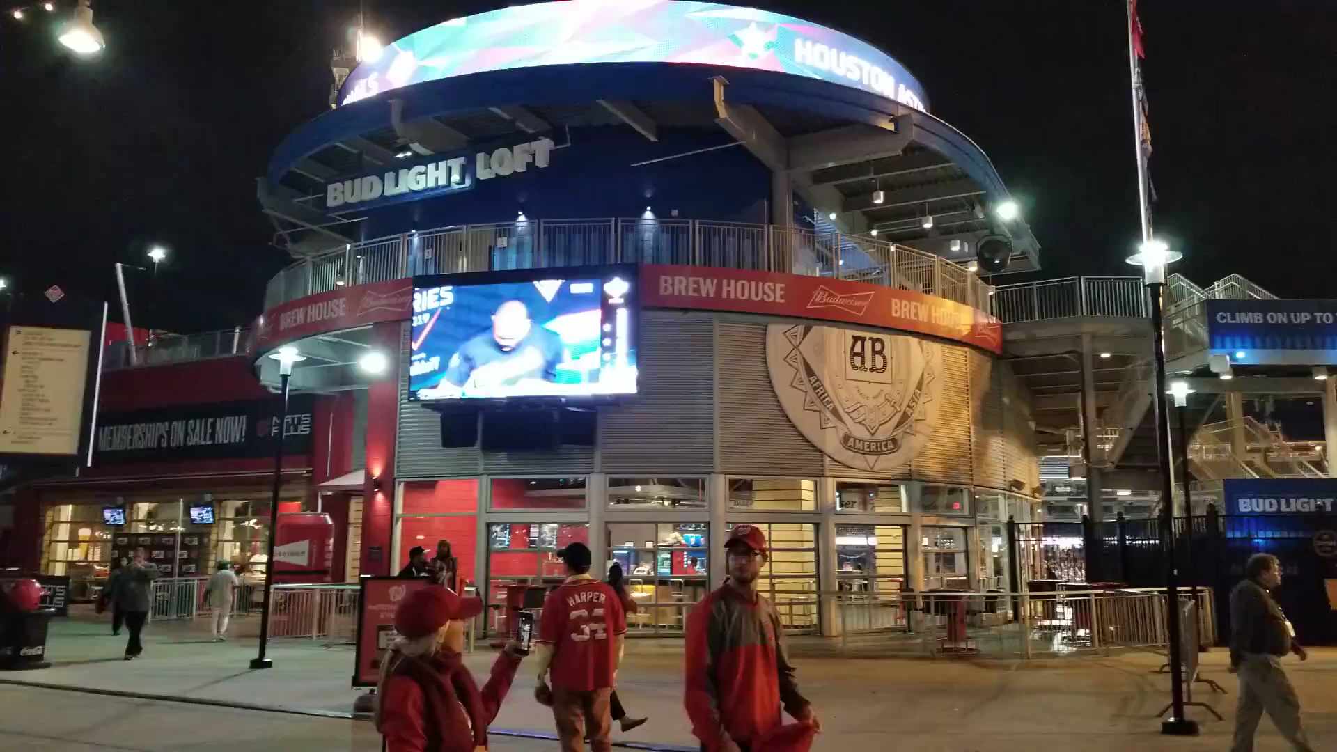 Nationals Park Bud Light Loft Menu
