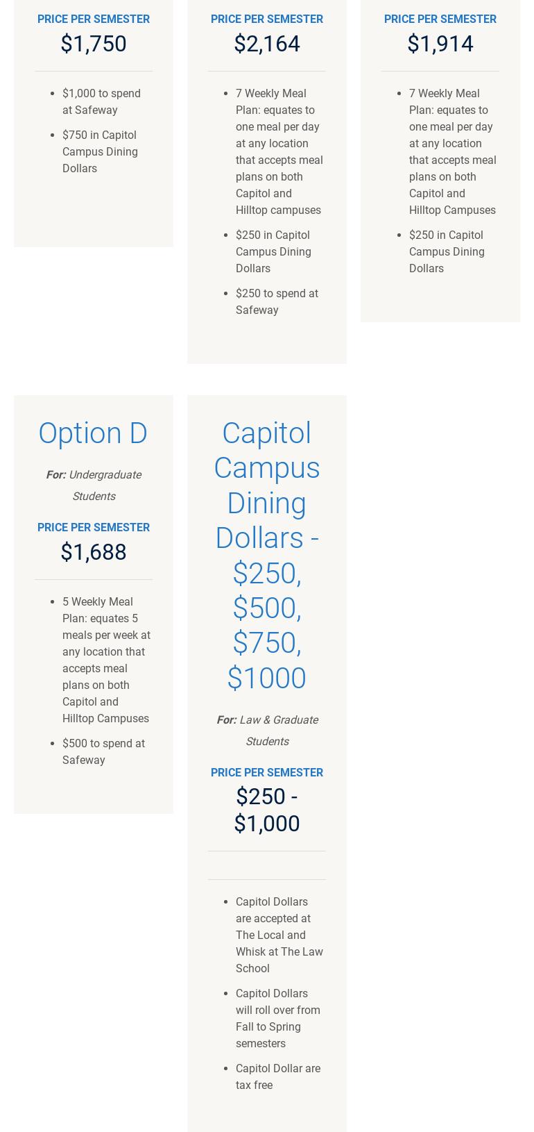 Leo J. O'Donovan Dining Hall Menu
