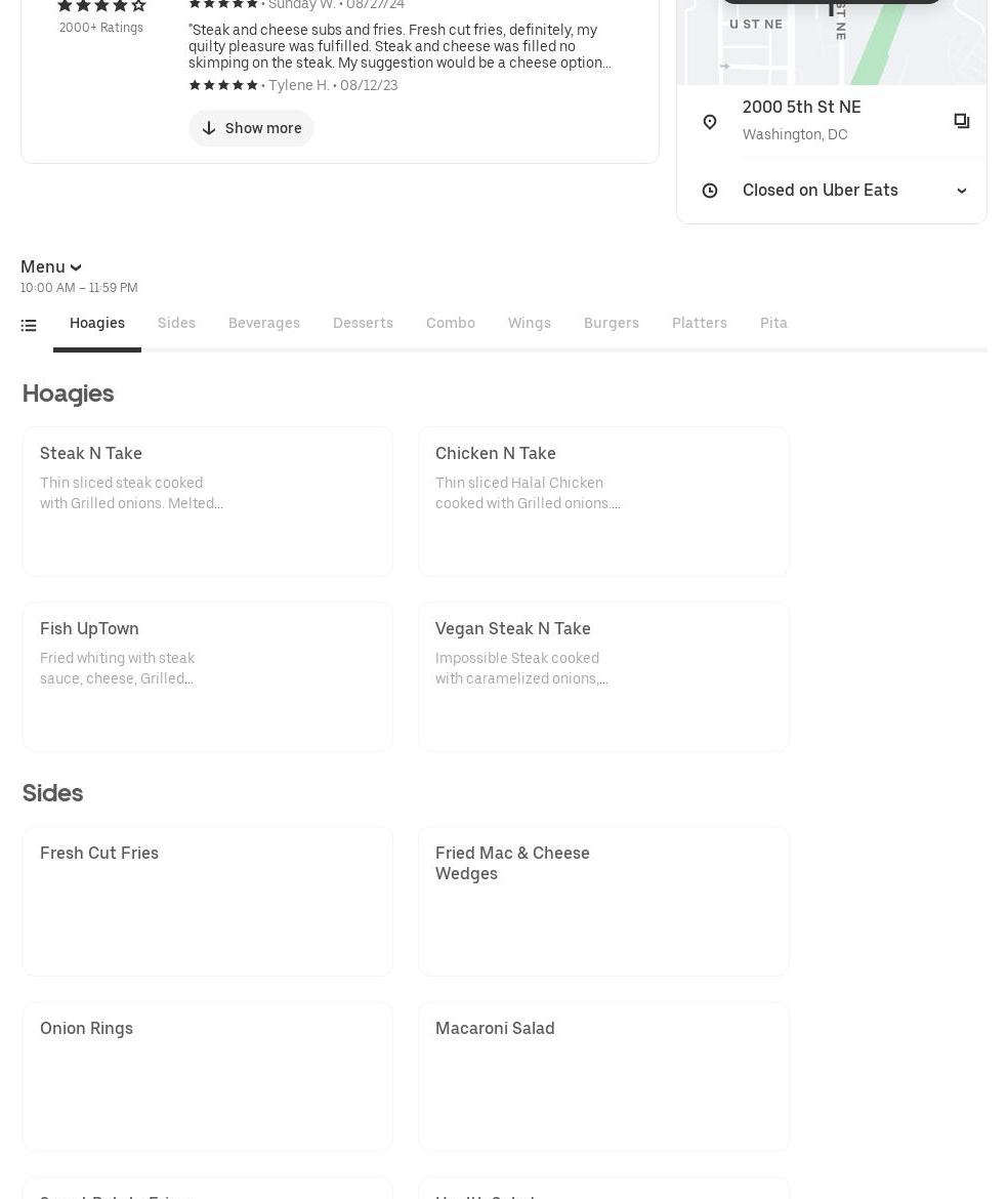 Queens Steak N Take Menu