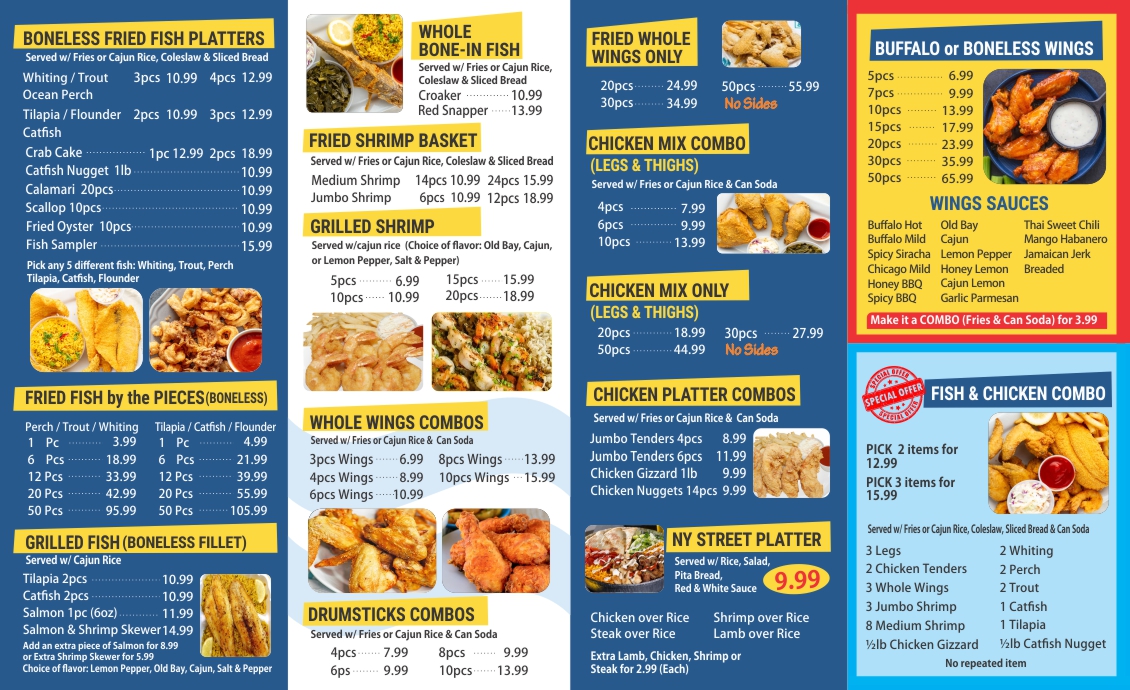 Dolphin Fish & Chicken Menu