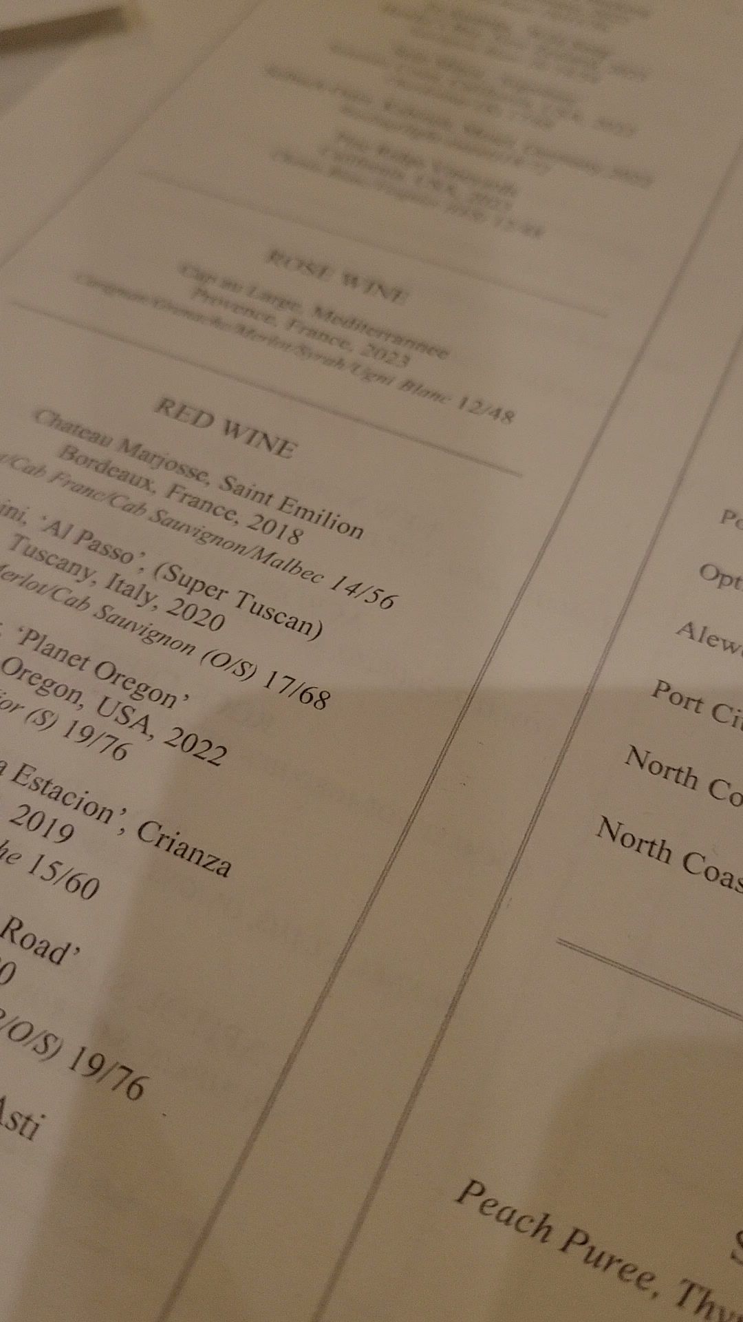 Rosedale Restaurant Menu