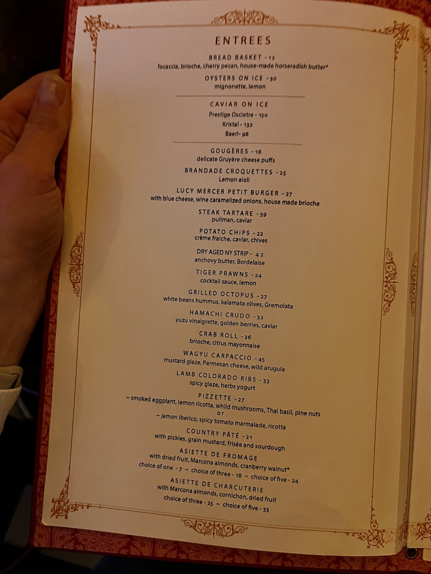 Minetta Tavern DC Menu