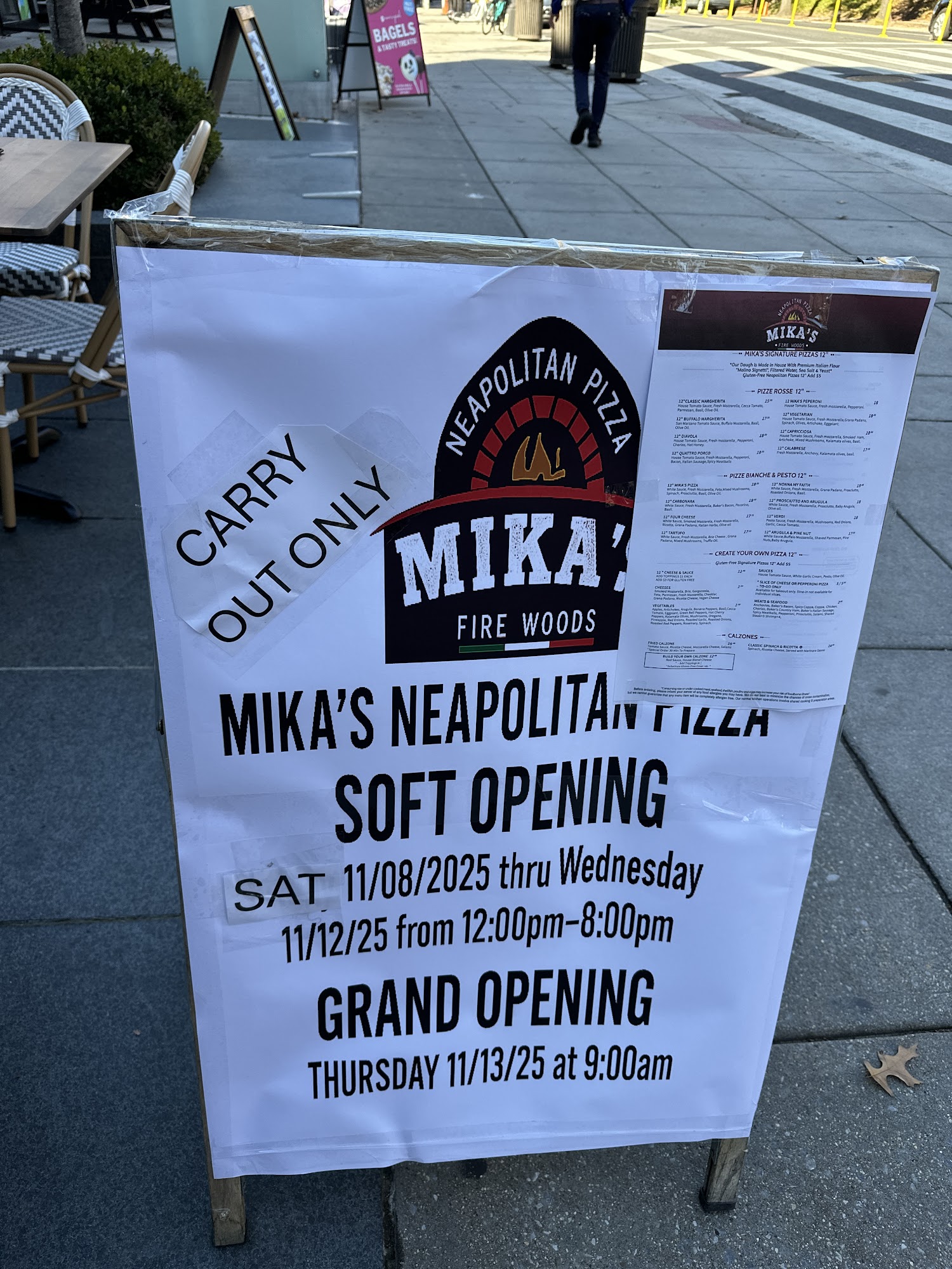 Mika’s Neapolitan Pizza Menu