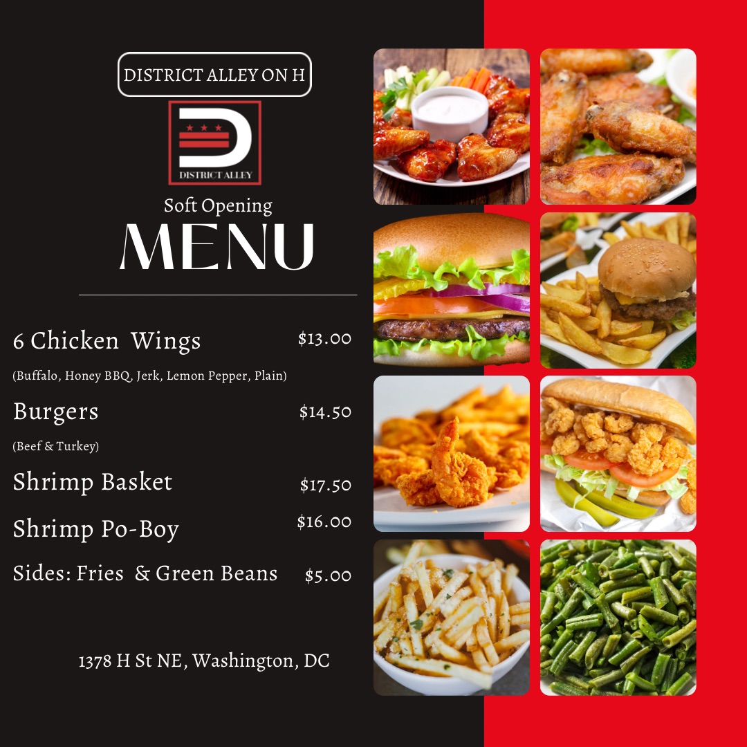 District Alley on H Menu