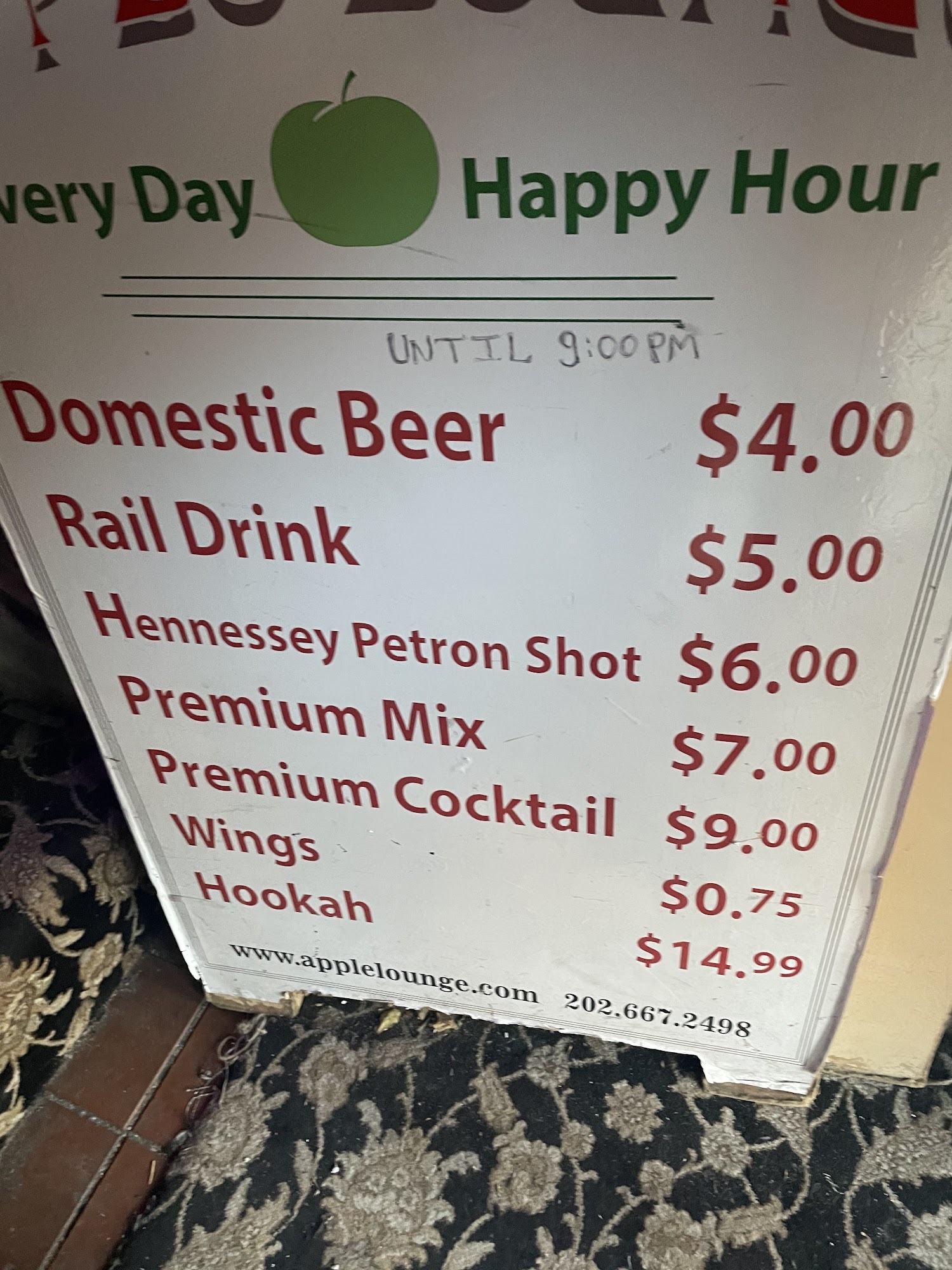 Apple Lounge DC Menu