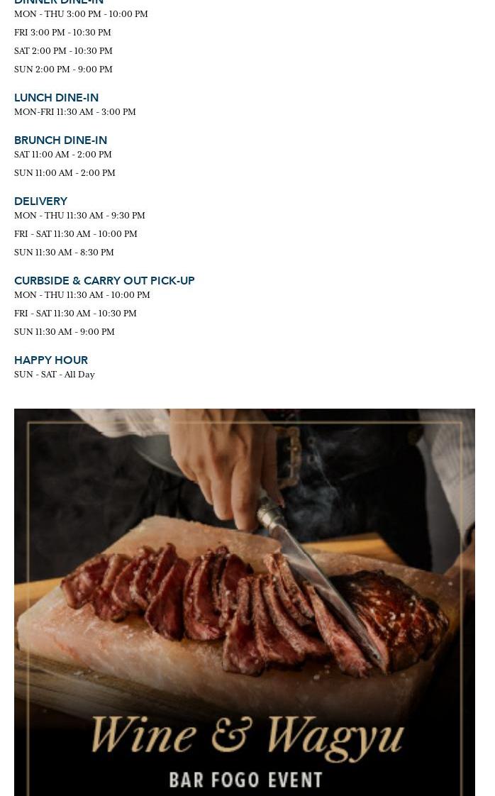 Fogo de Chão Brazilian Steakhouse Menu