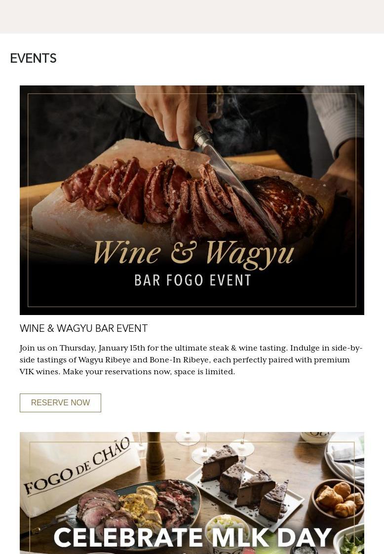 Fogo de Chão Brazilian Steakhouse Menu