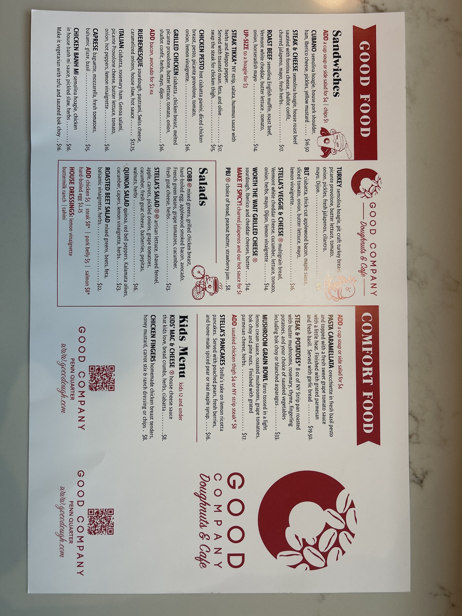 Good Company Doughnuts & Cafe - Penn Quarter Menu