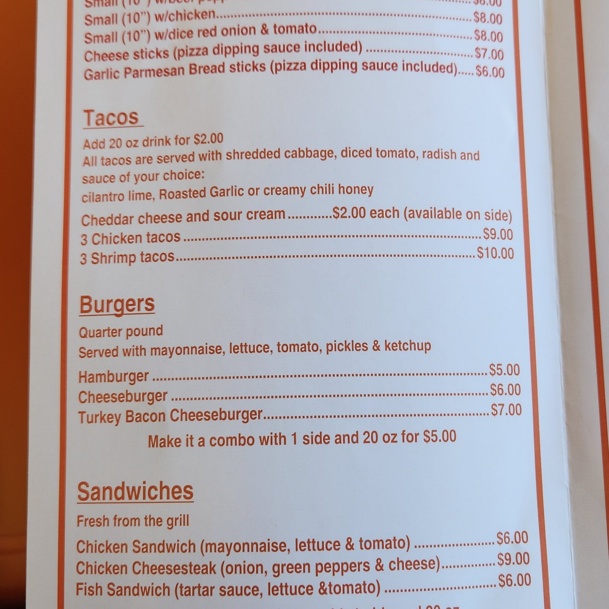 Mother & Daughter Kitchen Menu