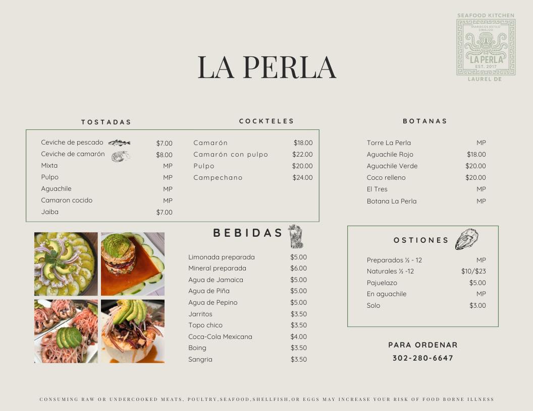La Perla Menu