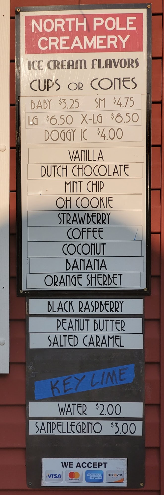 North Pole Creamery Menu