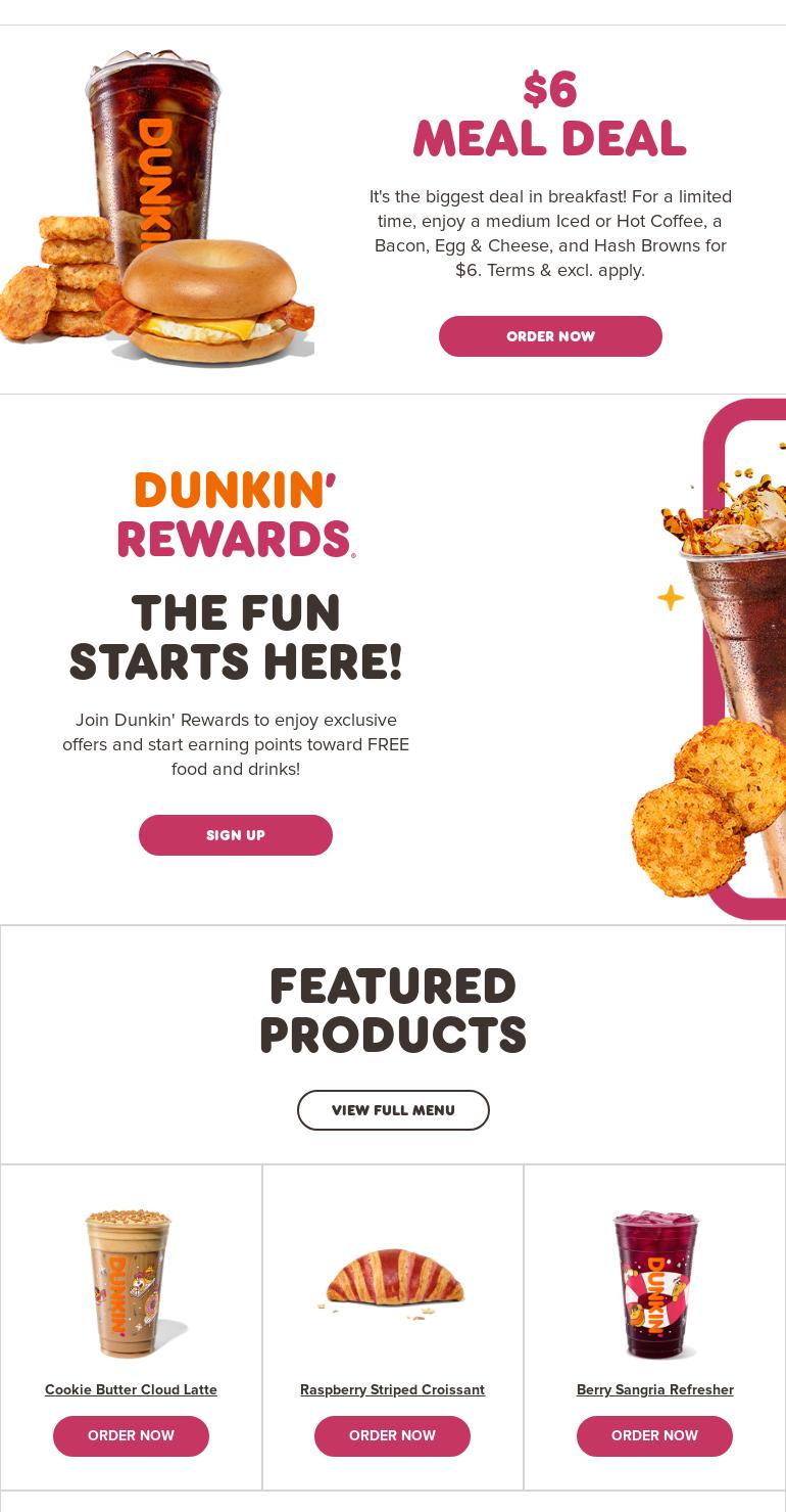 Dunkin' Menu