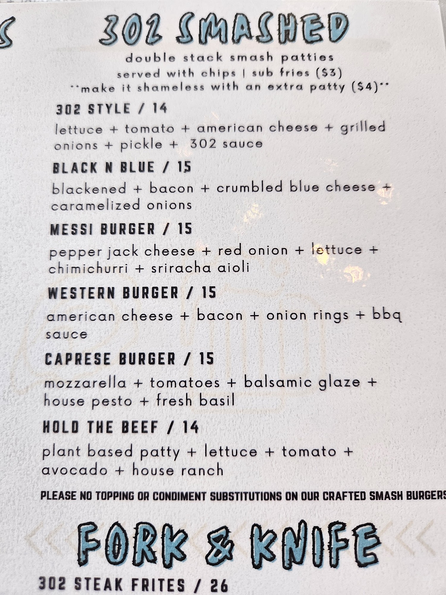 302 Social Eatery and Barroom Menu