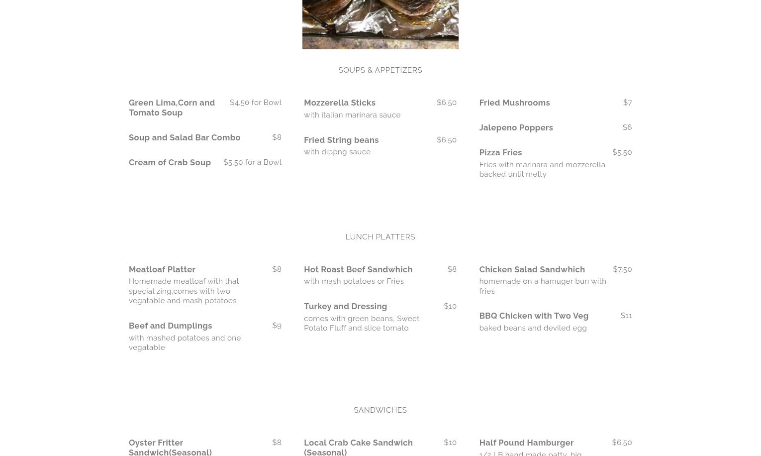 Cinnamons CC 22 Menu