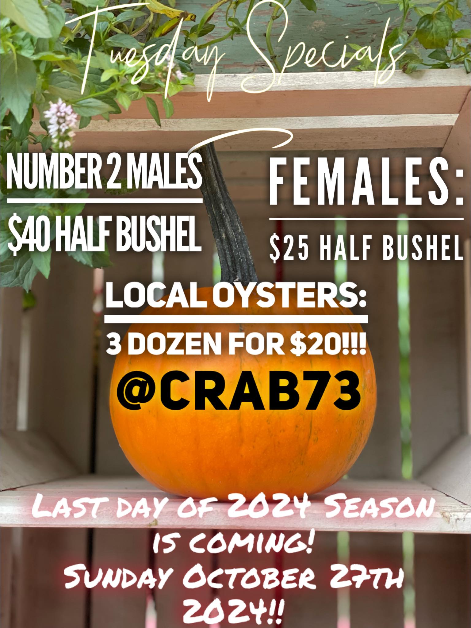 Crab 73 Menu
