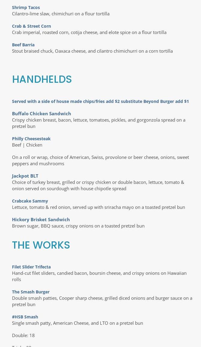 1937 Brewing Co Menu