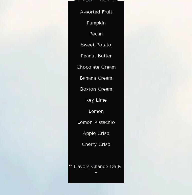 Brandywine Bakery Menu