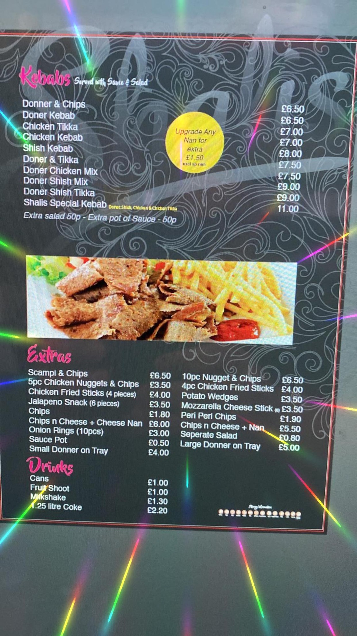 Shalis Takeaway Menu