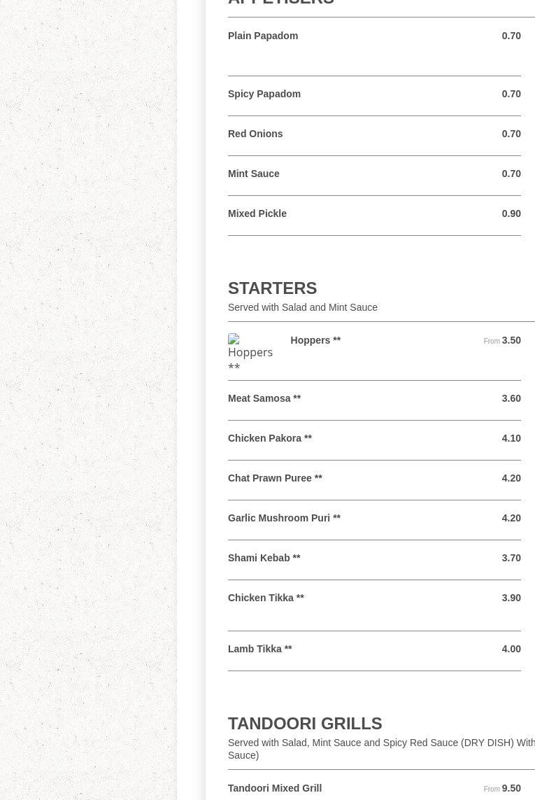 Taj Balti Glossop Menu