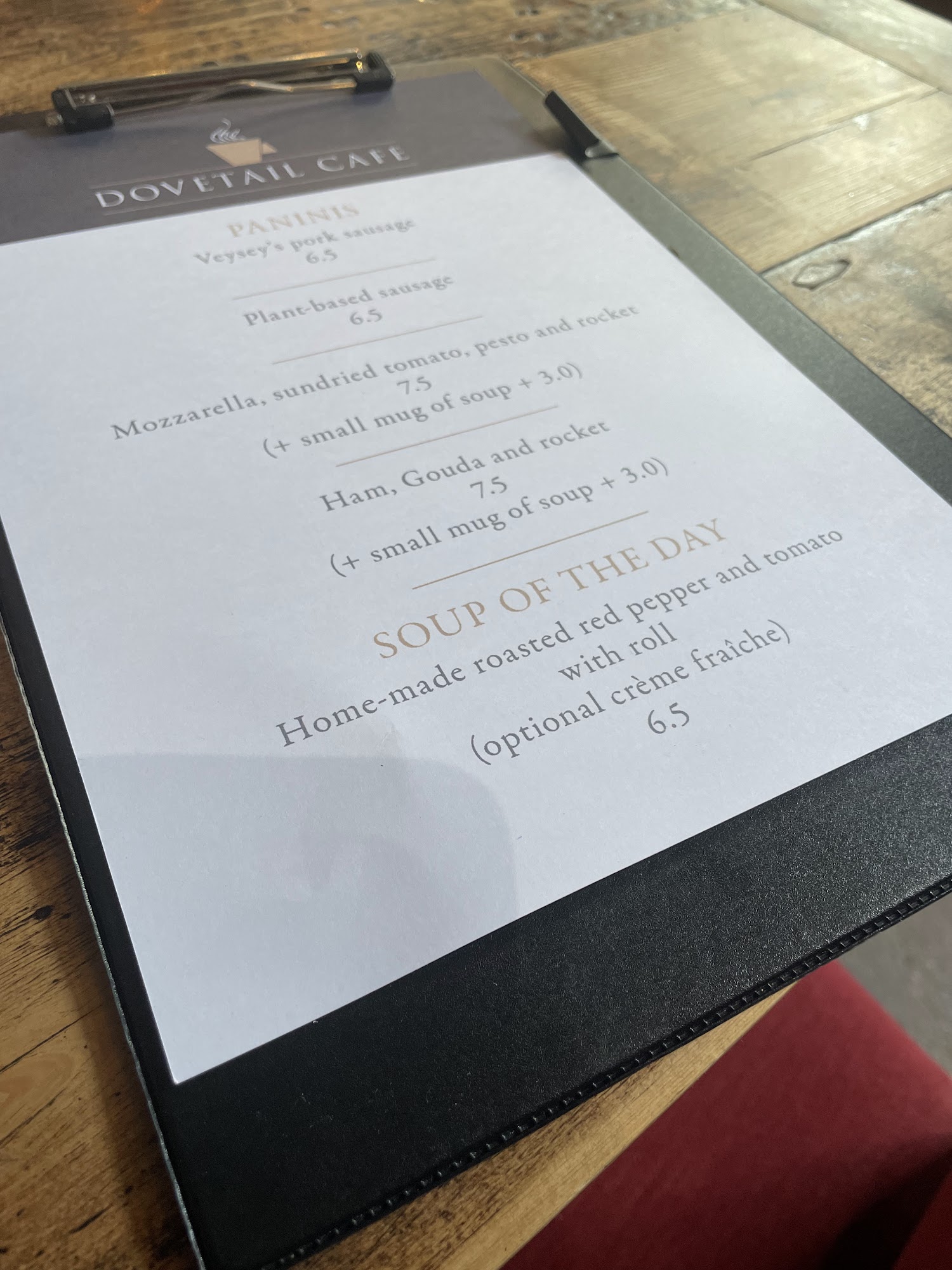 The Dovetail Café Menu