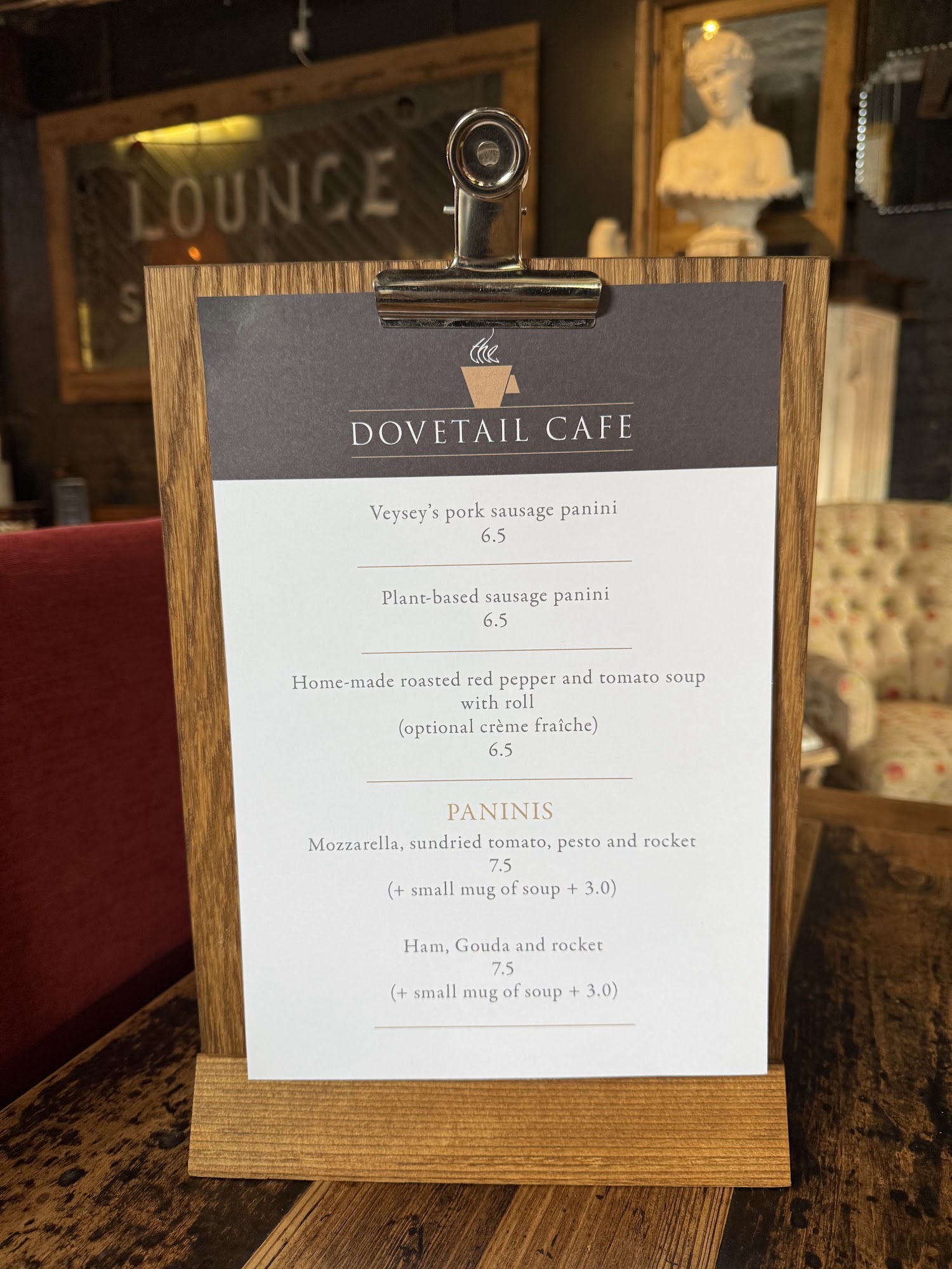 The Dovetail Café Menu