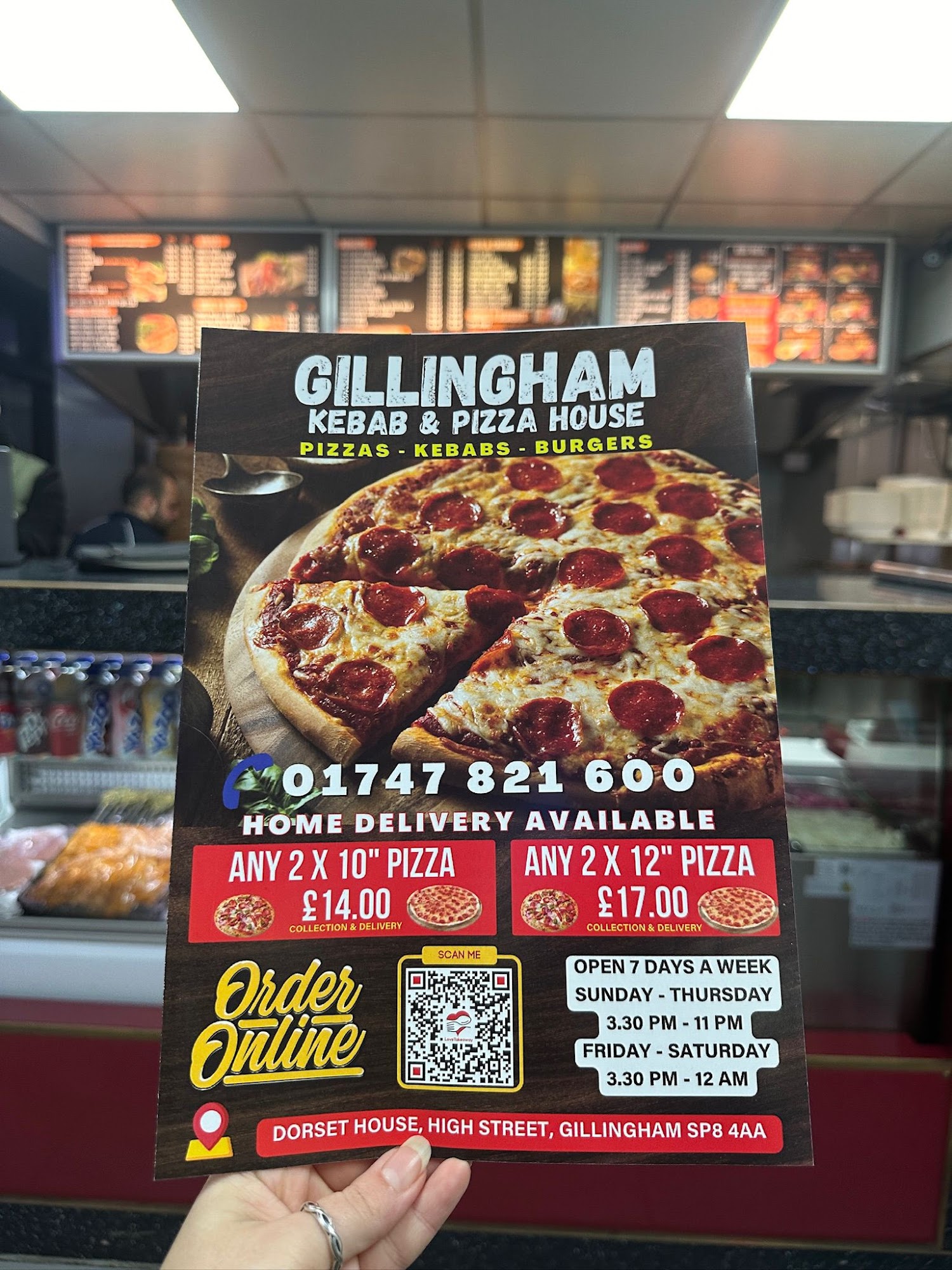Gillingham Kebab and Pizza House Menu
