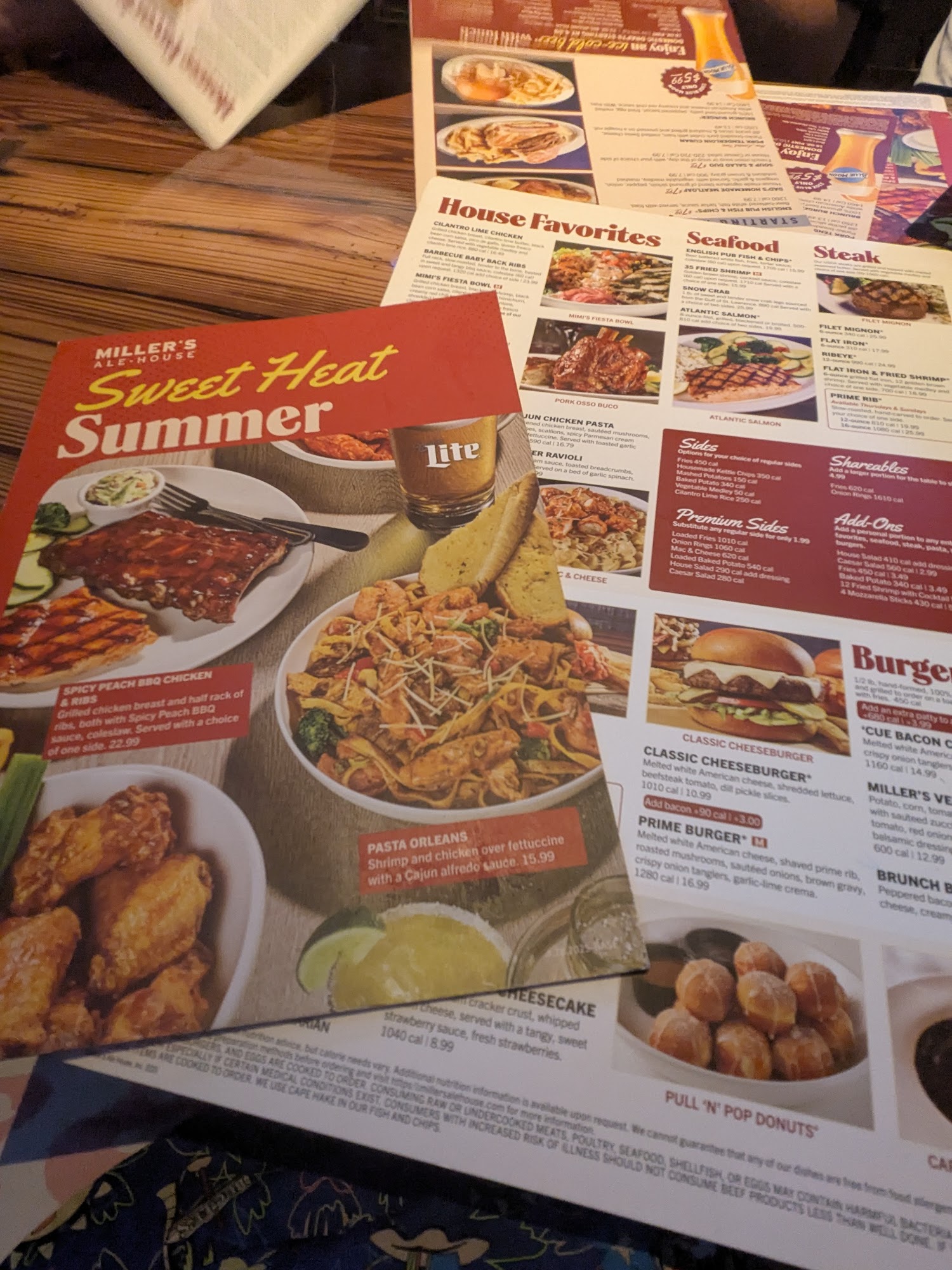 Miller's Ale House Menu