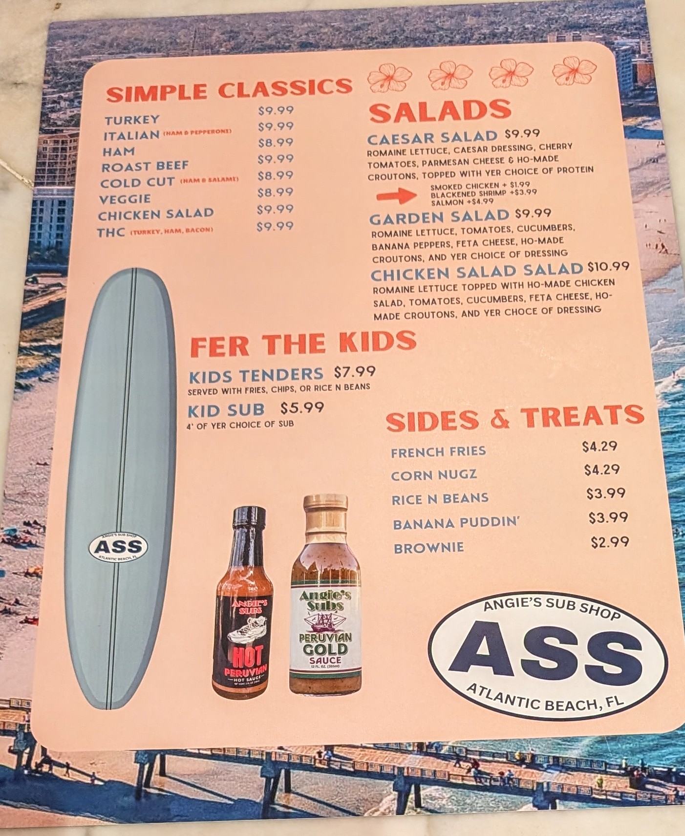 Angie's Sub Shop - Atlantic Beach Menu