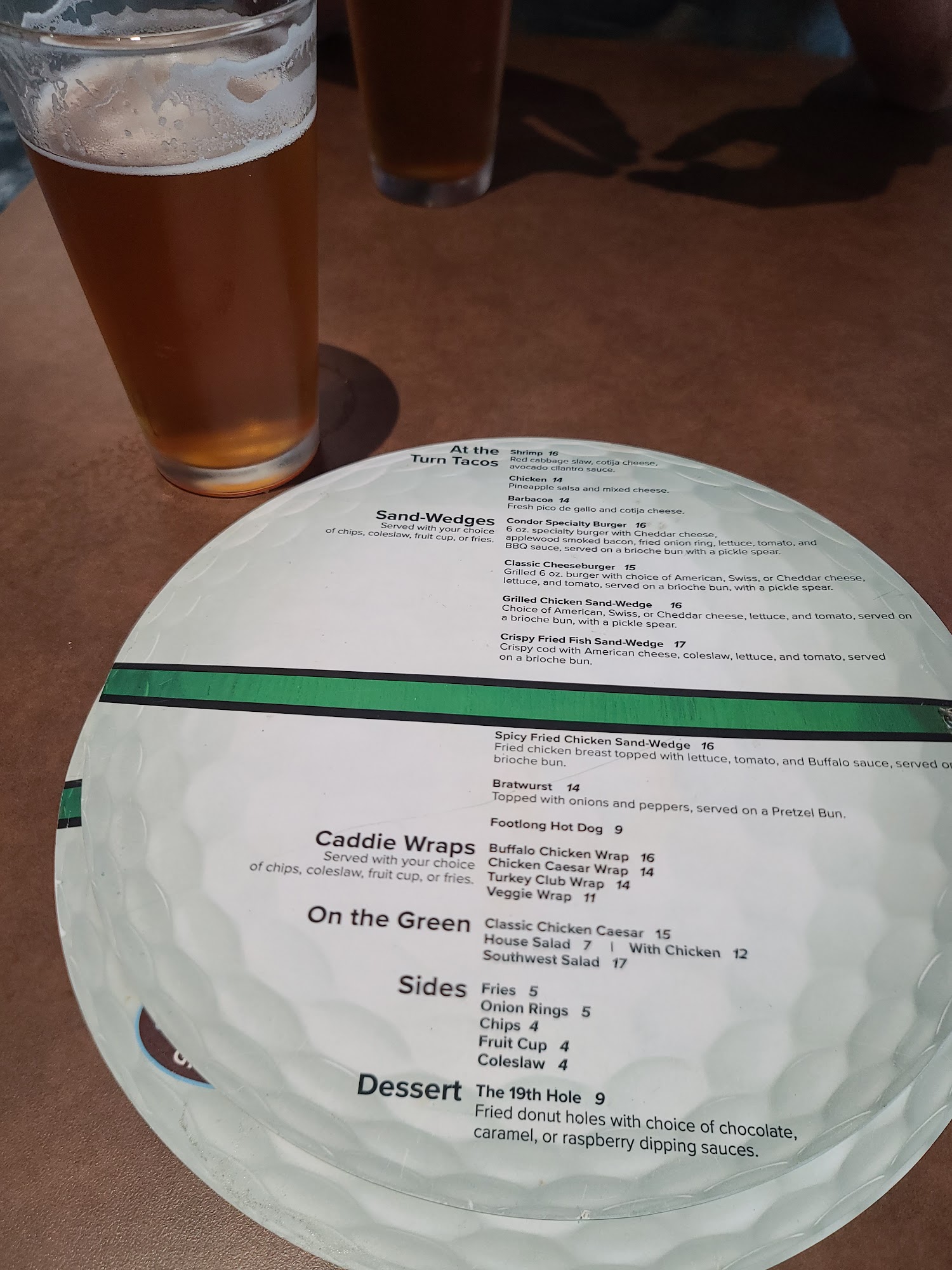 The Palmer Lounge Menu