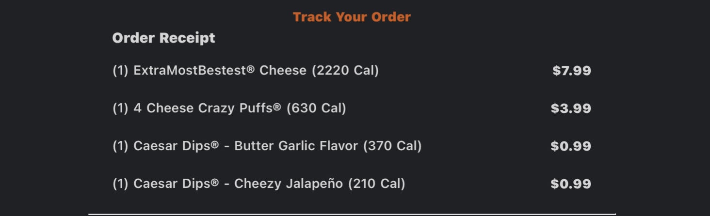 Little Caesars Pizza Menu