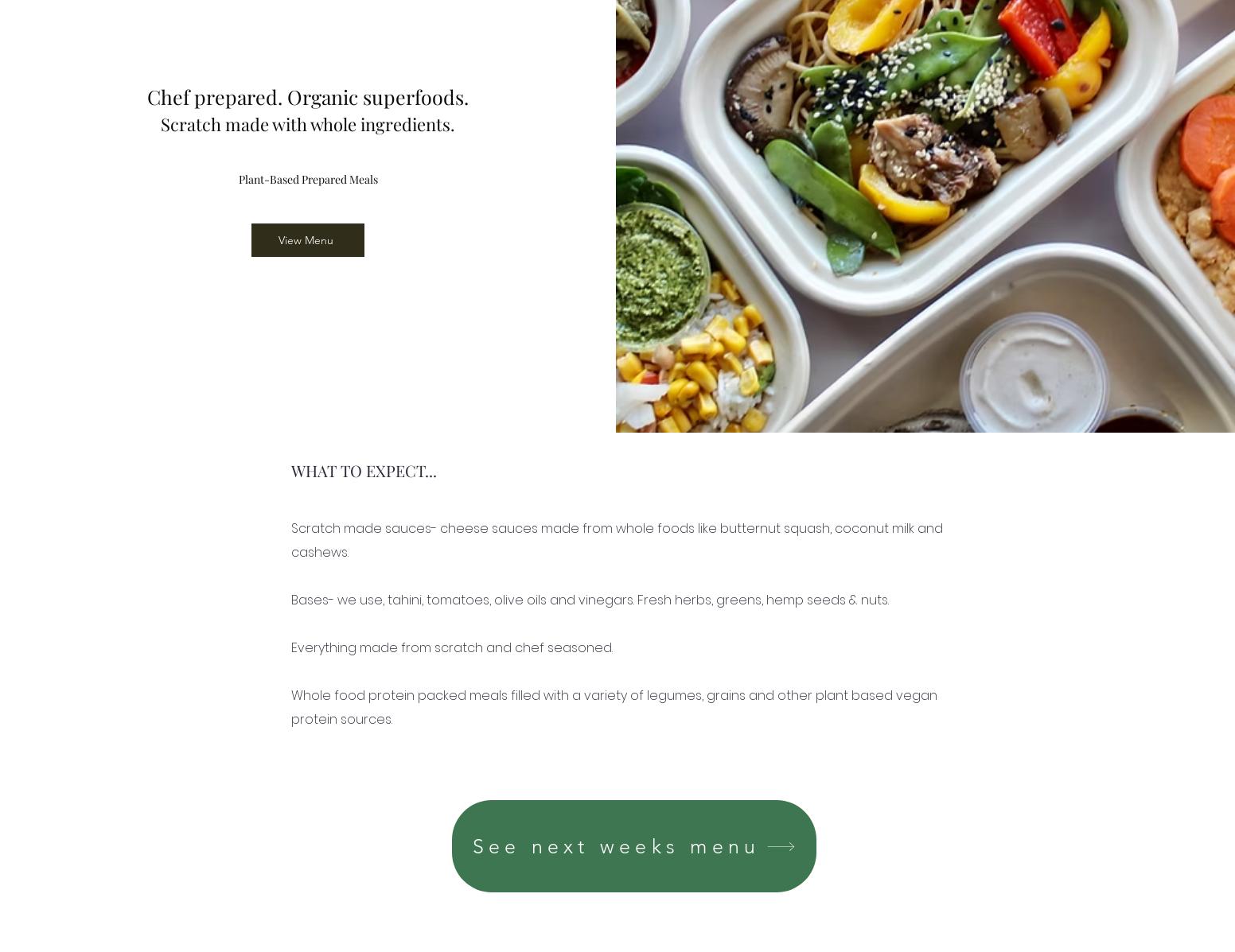 Krave Plant Based Meals Menu