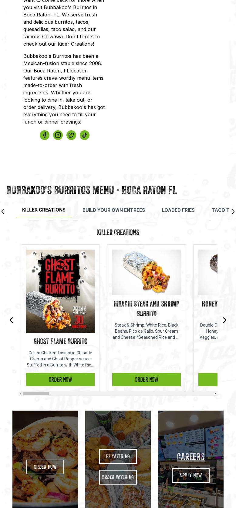 Bubbakoo's Burritos Menu