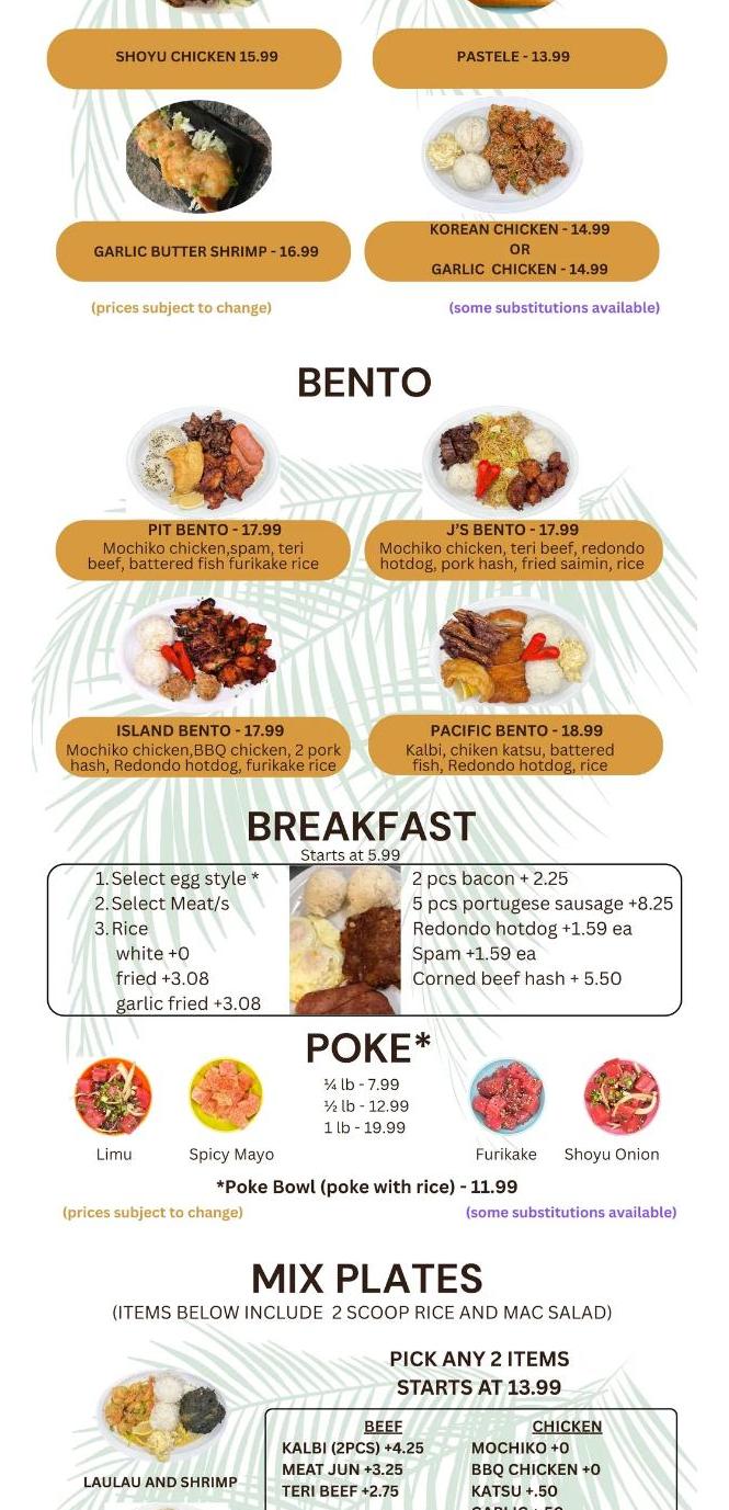 Pacific Island Taste Menu