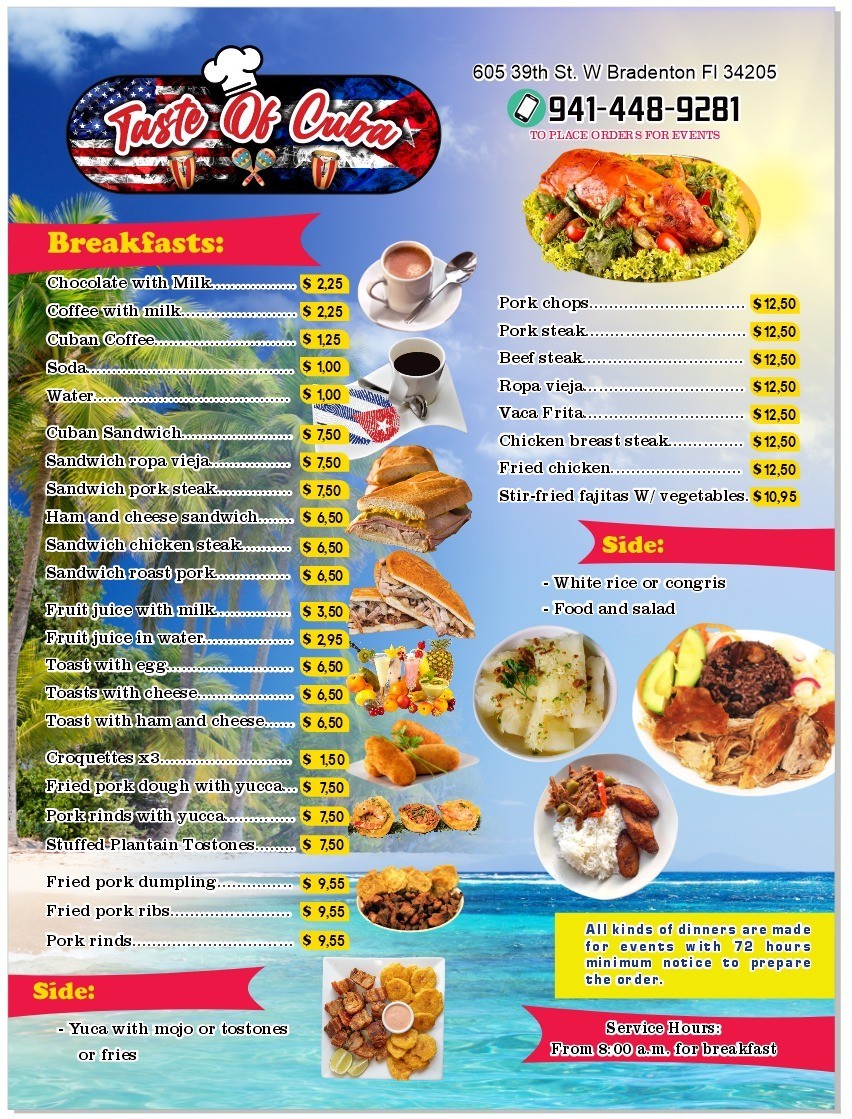 Food Truck Menu