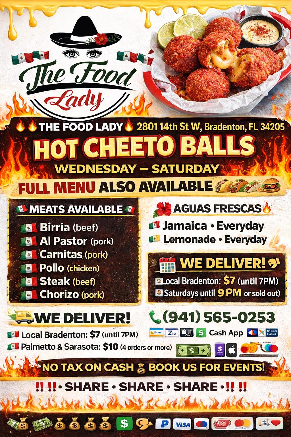 The Food Lady LLC Menu