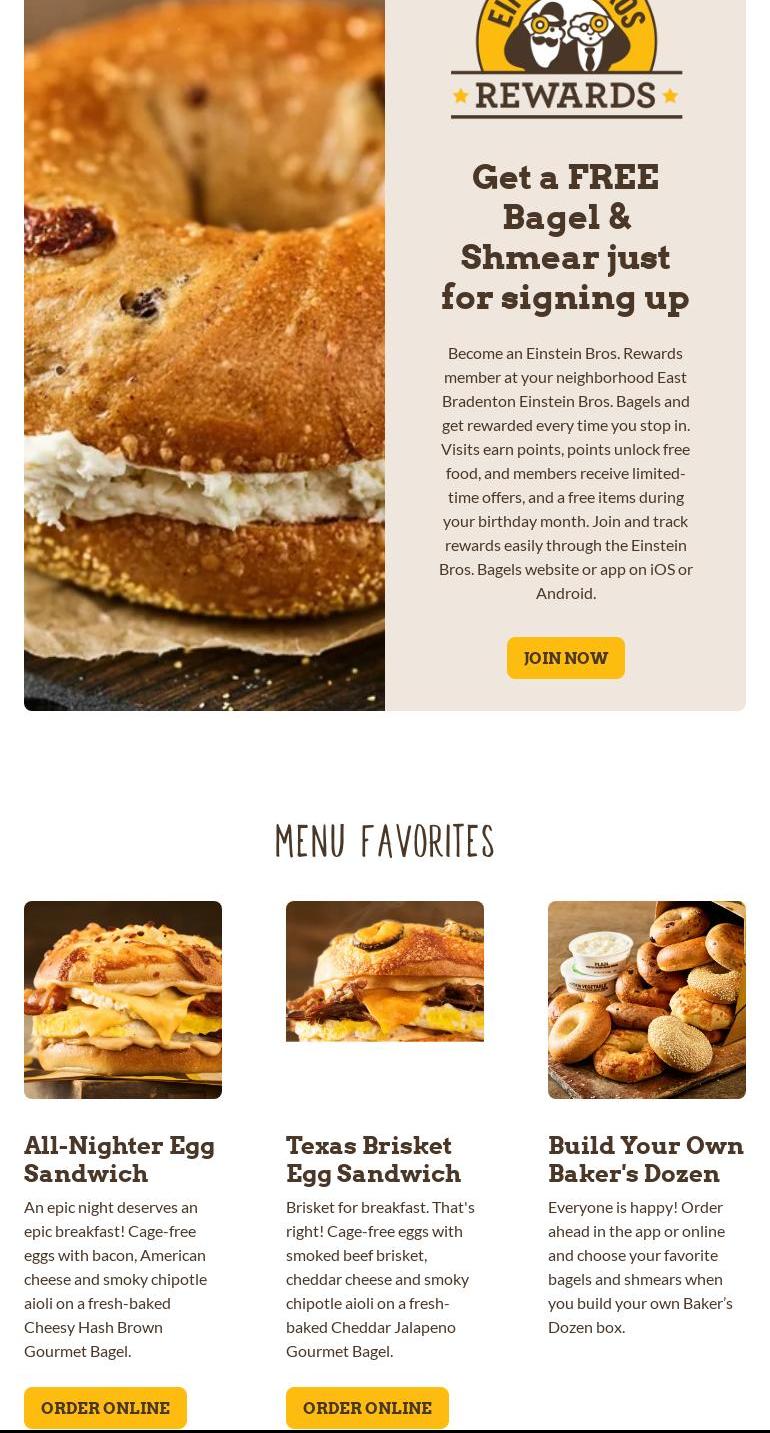 Einstein Bros. Bagels Menu
