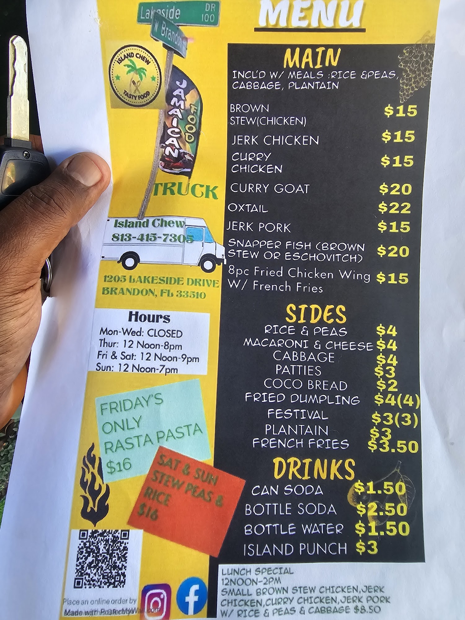 Brandon Food Truck Park Menu