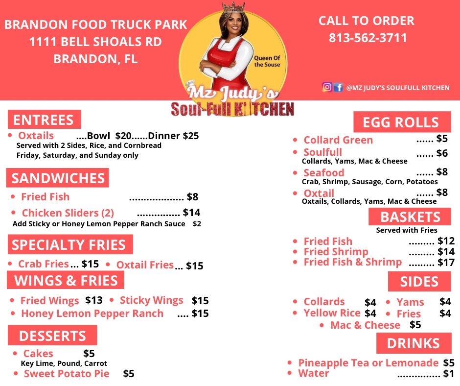 MZ Judy's Soul-Full Kitchen LLC Menu