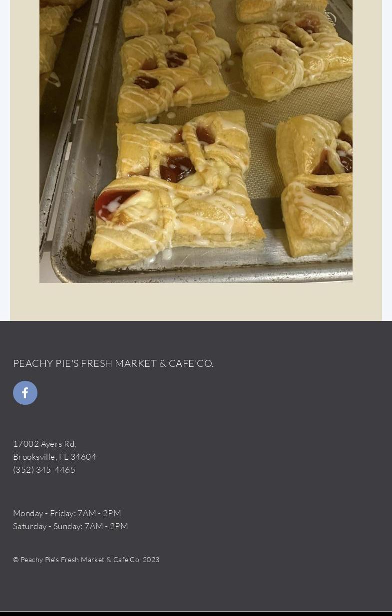 Peachy Pie's Fresh Market & Cafe' Menu