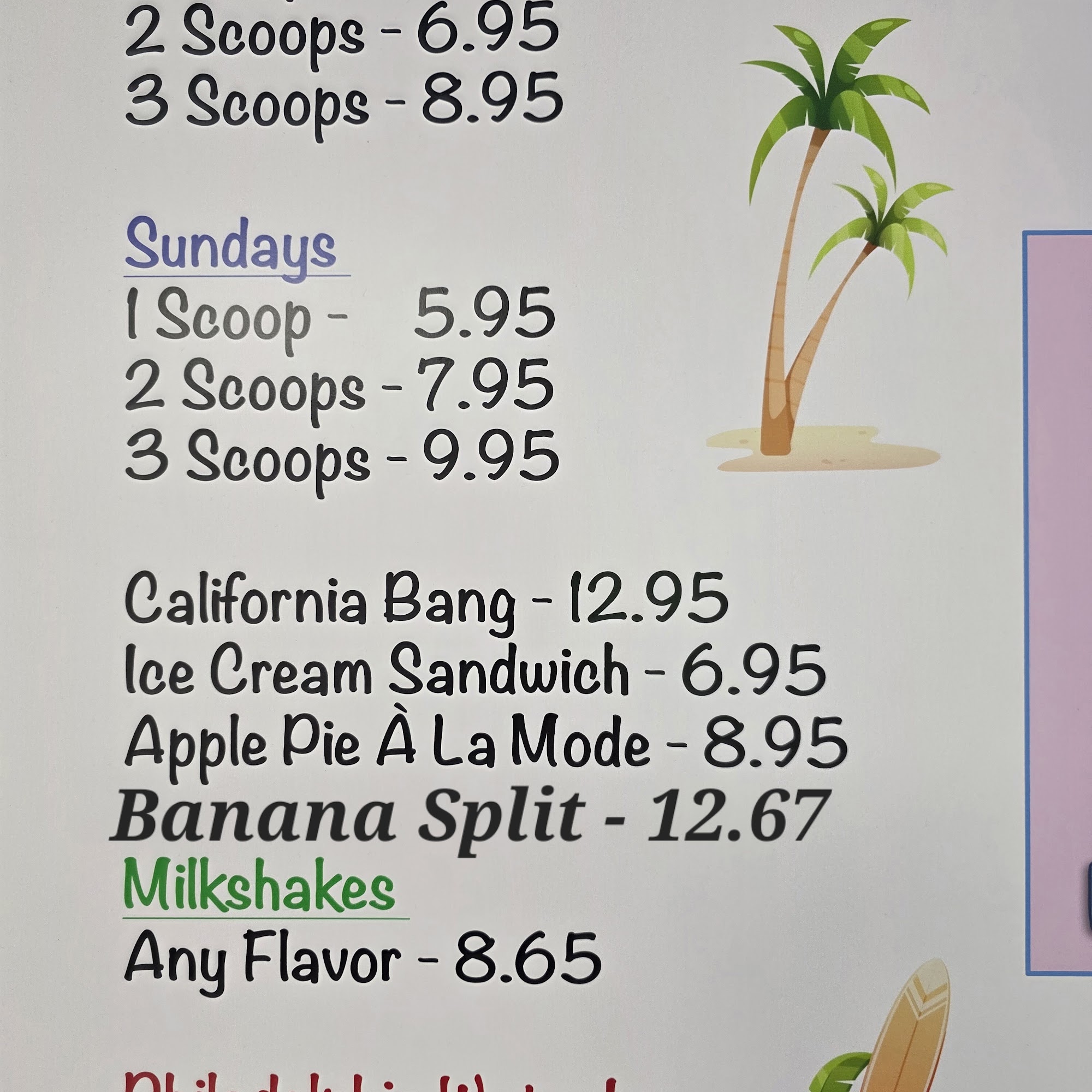 Mama Kim's Ice Cream Parlor Menu