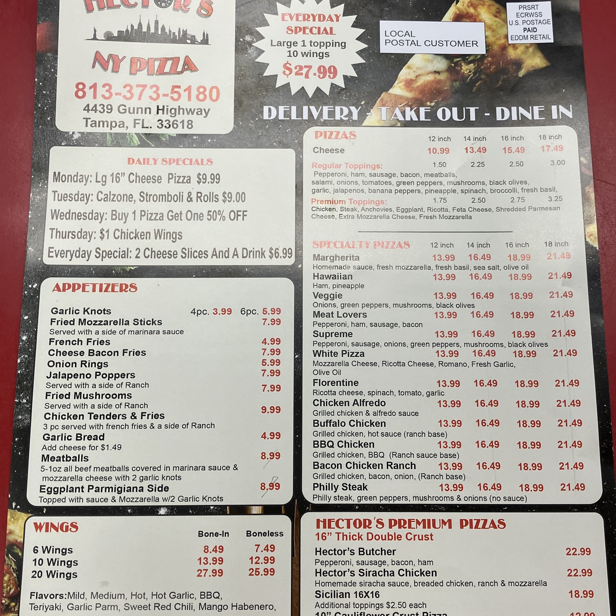 Hector's NY Pizza 4439 Gunn Hwy, Carrollwood