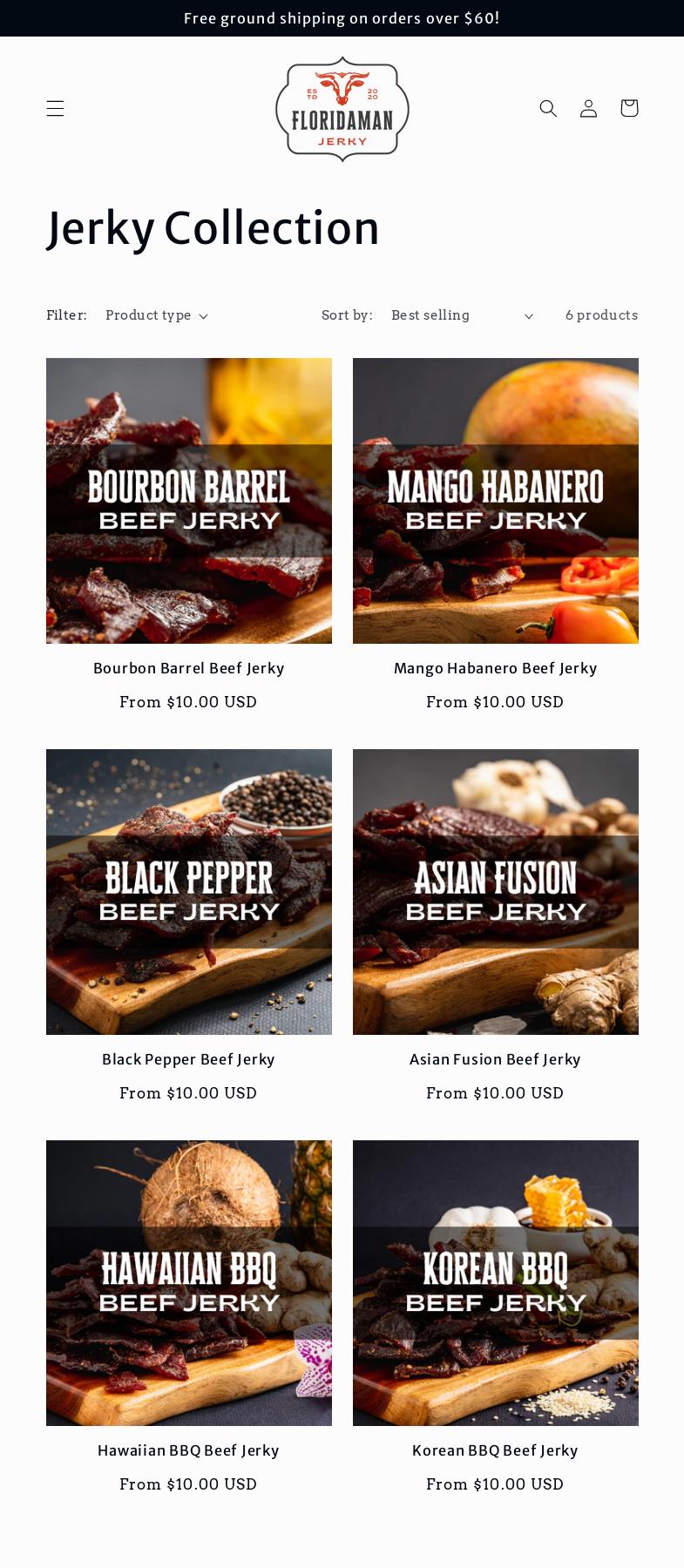 Florida Man Jerky Menu