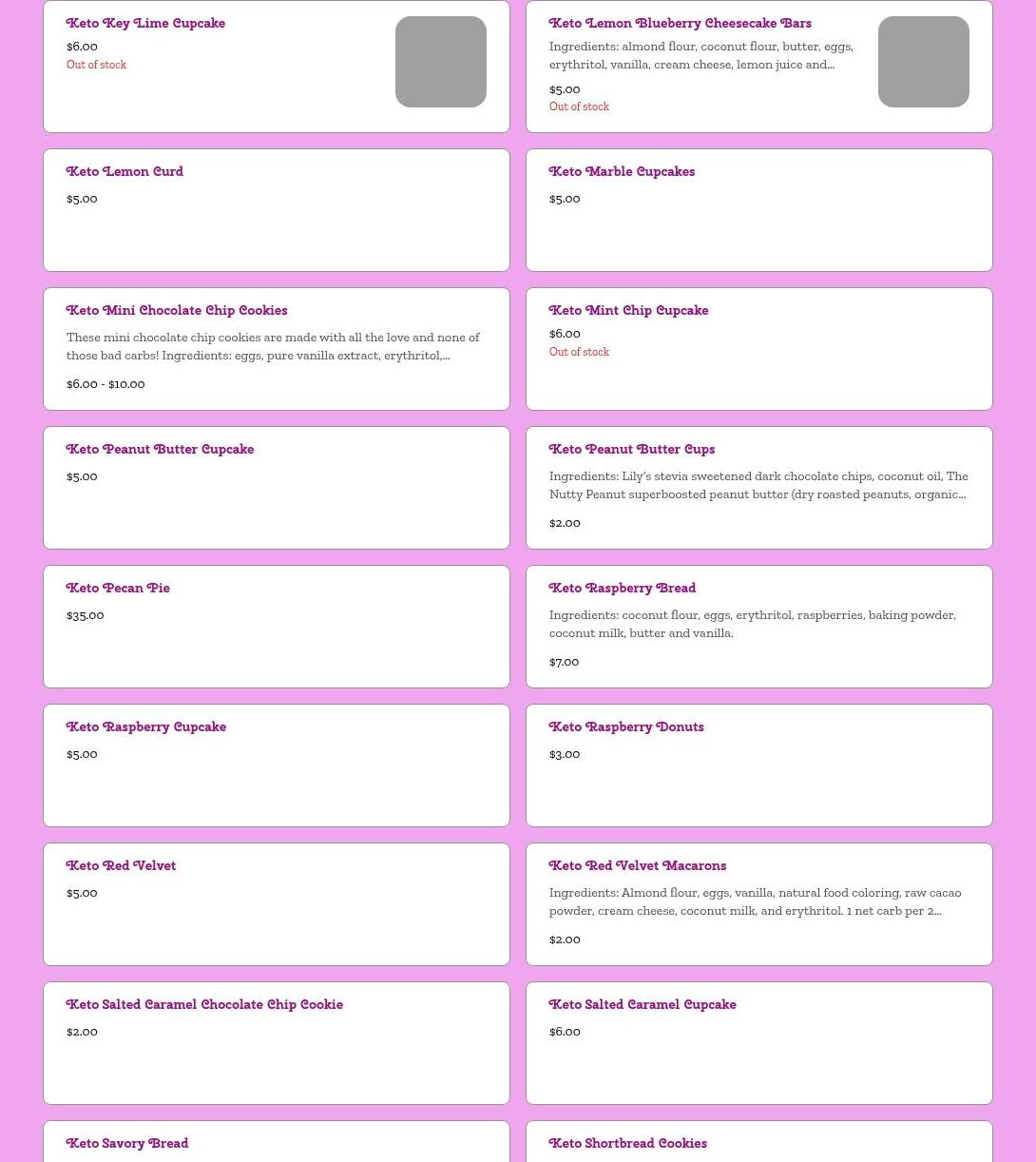 The Crazy Apron, LLC Menu